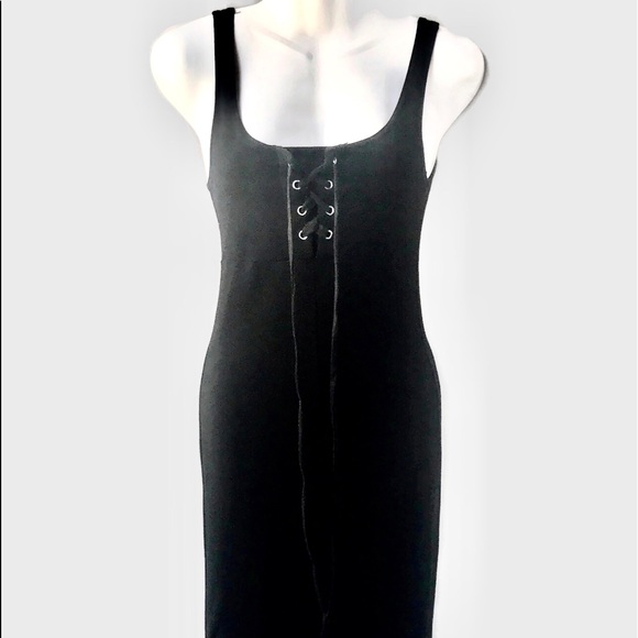 Free People 90s Black Tie Front Maxi Dress, S/XS - Picture 3 of 8